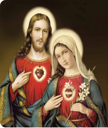 Imagem de Jesus e Maria com os Sagrados Corações